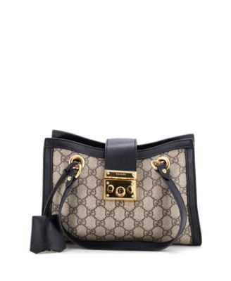 Small Padlock Chain Tote GG Coated Canvas with Leather