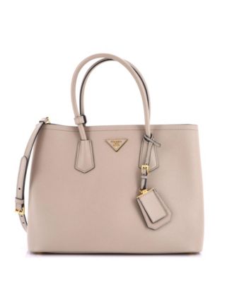 Medium Cuir Double Tote Saffiano Leather