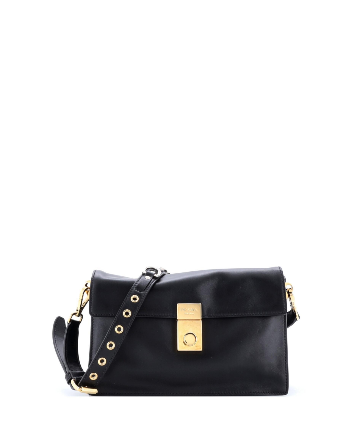 Pre-Owned Prada Small Charms Soft Sound Bag Leather