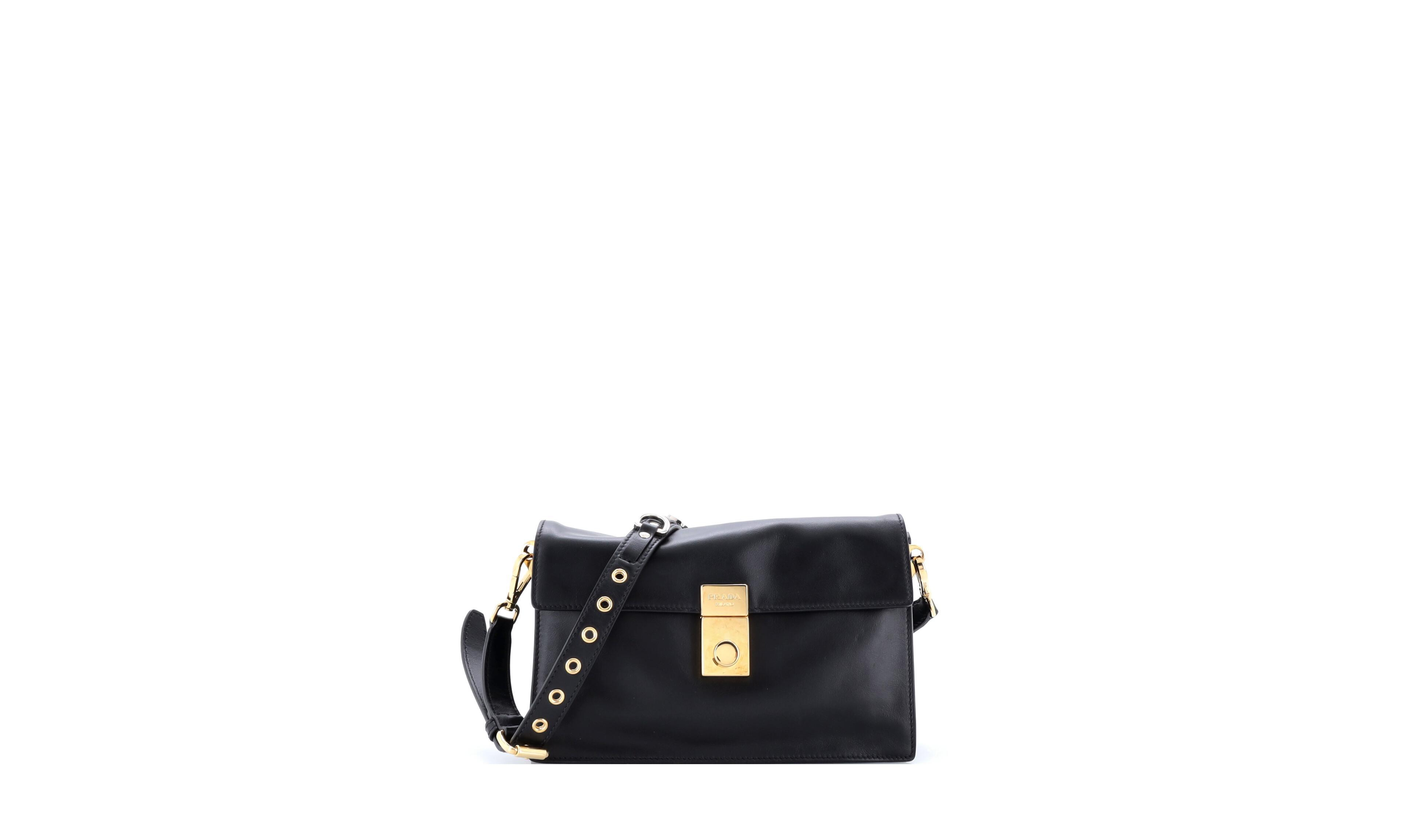 Pre-Owned Prada Small Charms Soft Sound Bag Leather