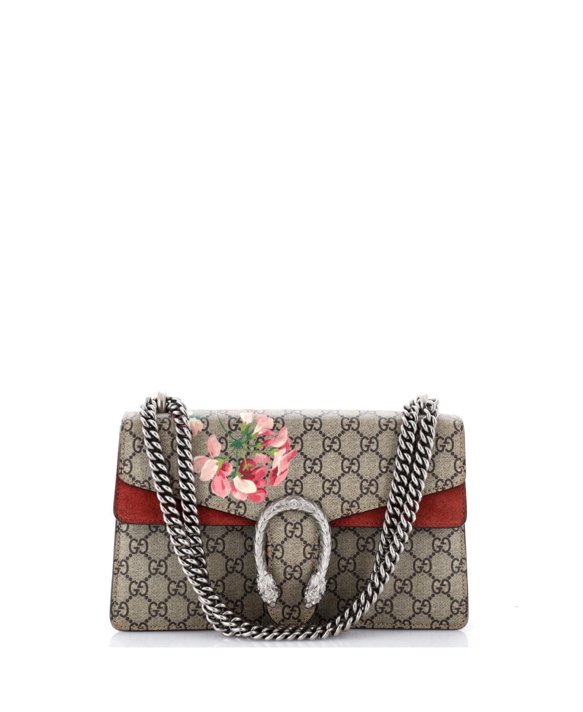 Pre-Owned Gucci Small Dionysus Blooms Print Chain Strap Shoulder Bag - Brown