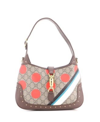 Small Jackie 1961 Hobo Studded Printed GG Coated Canvas