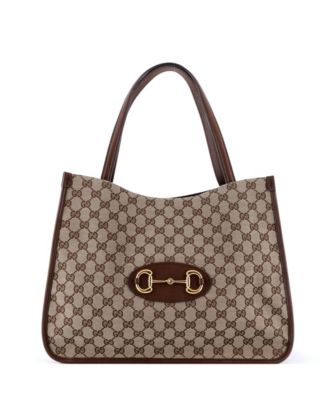 Medium Horsebit 1955 Canvas and Leather Monogram Tote