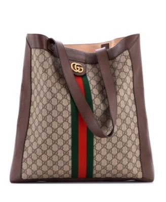 Large Ophidia Soft Open Tote GG Coated Canvas