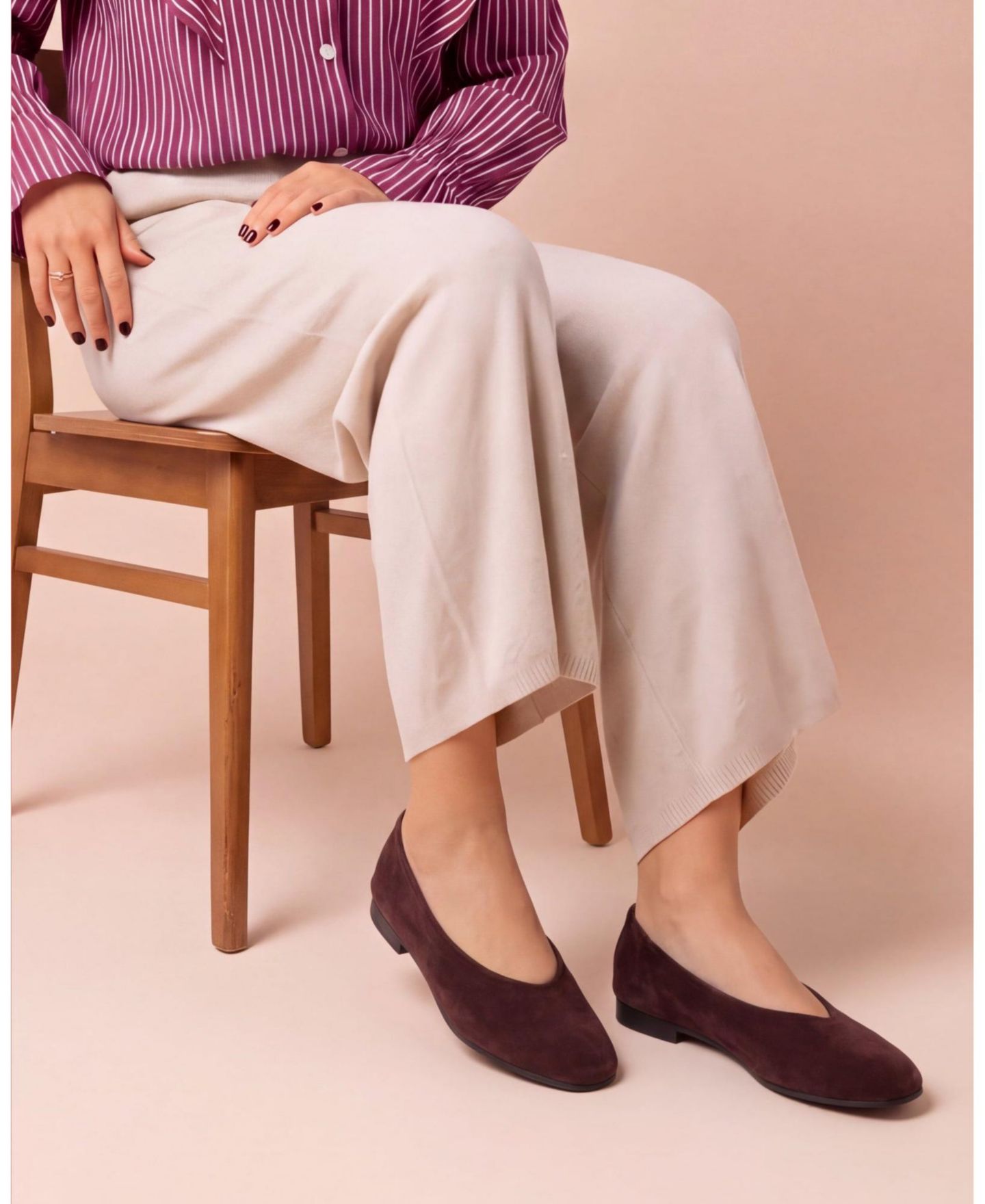 Женские балетки Menina Step Lucrecia Suede Ballet Flat, цвет: Бордовый — фото 11