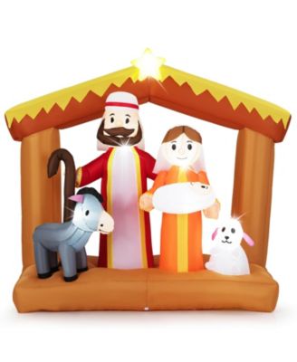 6 FT Christmas Inflatables Nativity Scene Decoration with Built-in LED Lights