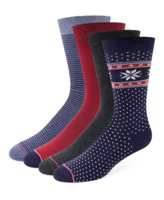 Men's Holiday Dress Crew Socks, 4-Pack