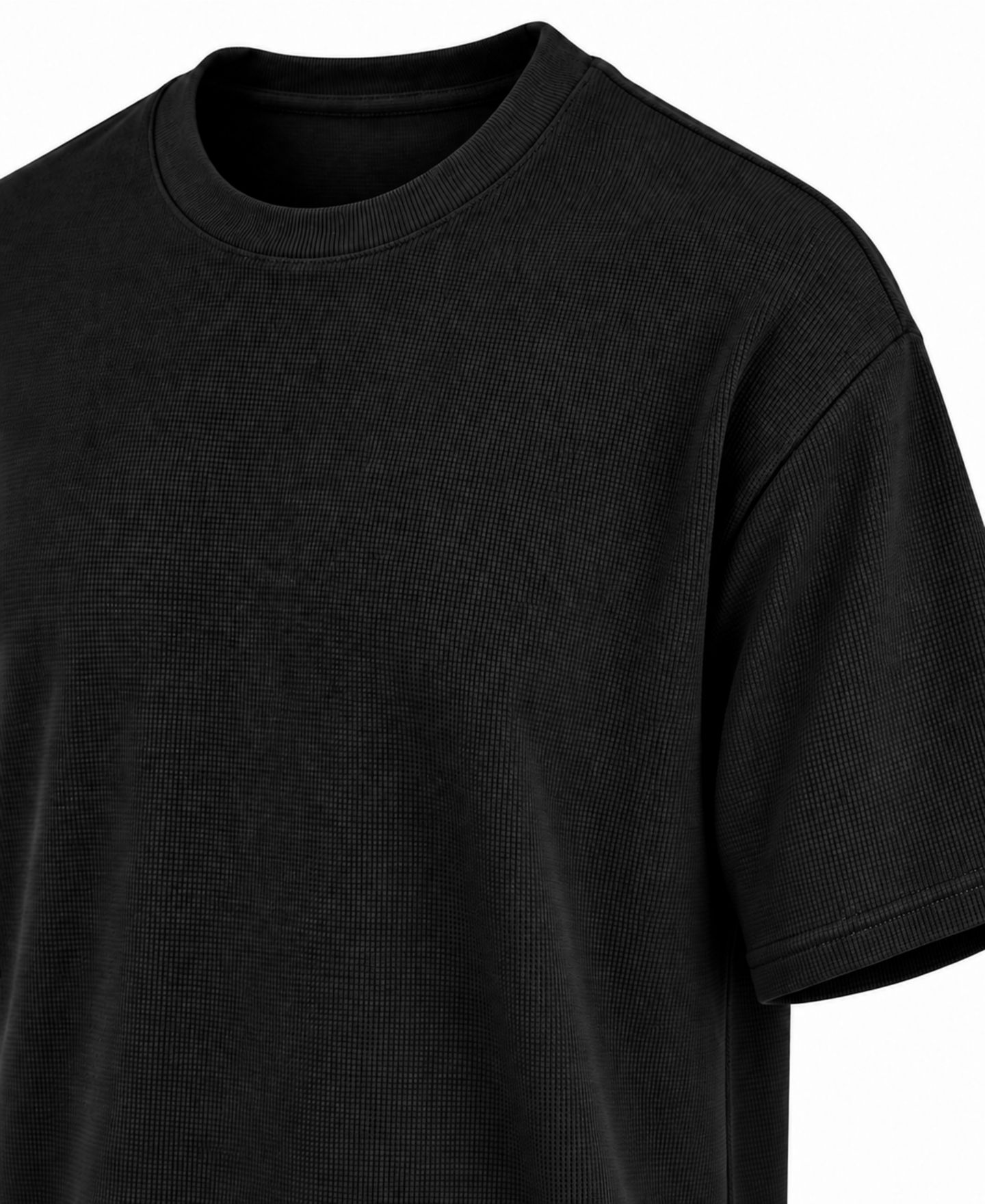 Мужские футболки Blu Rock Heavyweight Micro Waffle Knit Drop-Shoulder Short Sleeve, цвет: Чёрный — фото 4