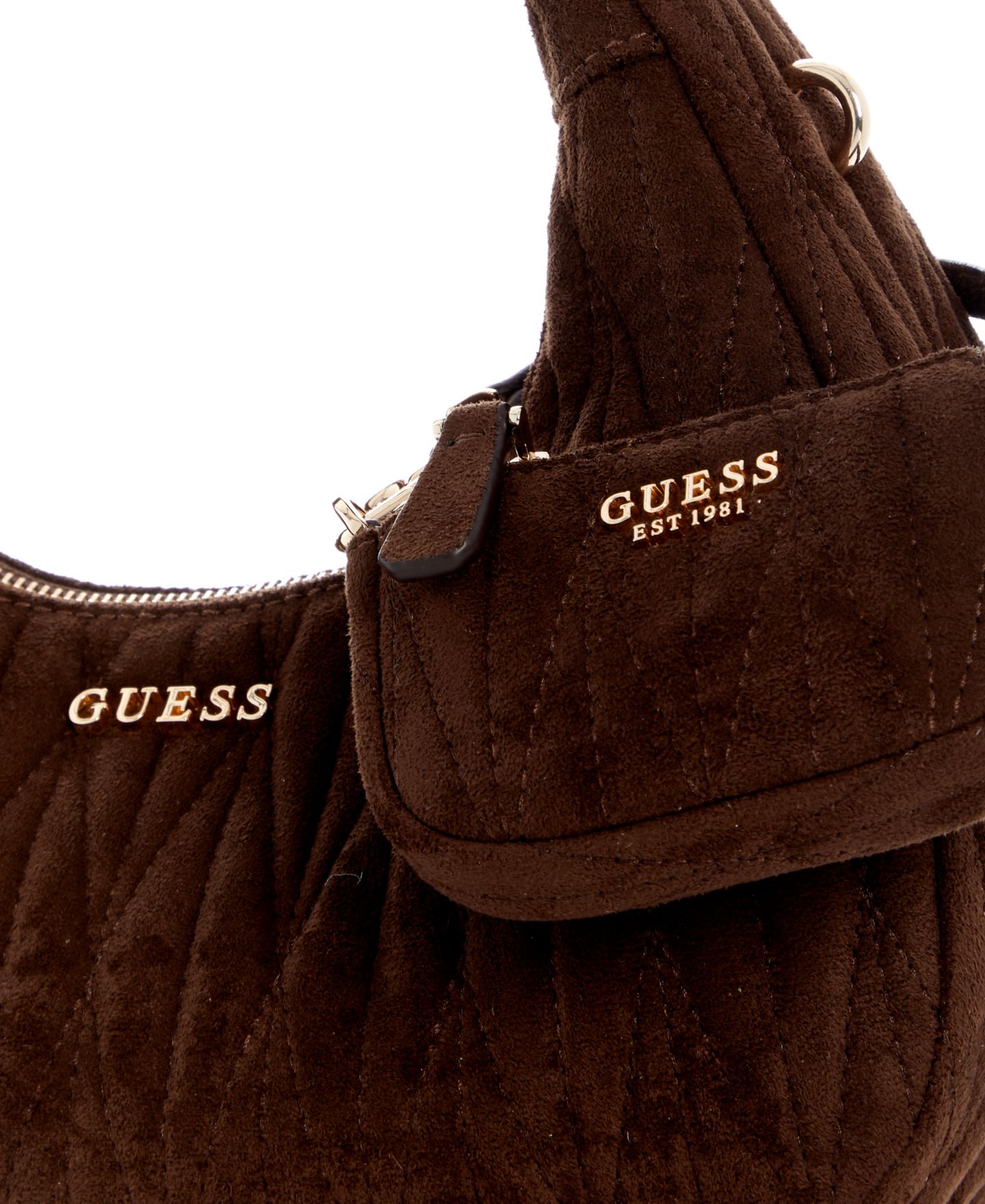 Женская сумка GUESS Lorraine Small Top Handle Hobo, цвет: Тёмно-коричневый — фото 4