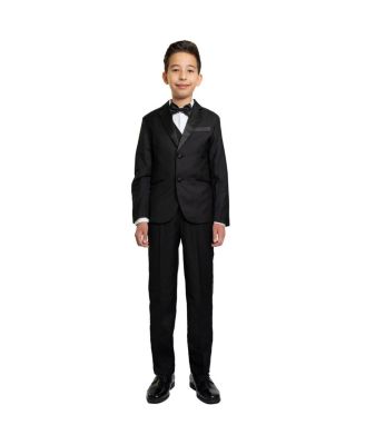 Big Boys 007 Slim Fit 5-Piece Shirt, Bowtie, Jacket, Vest and Pants Tuxedo Set