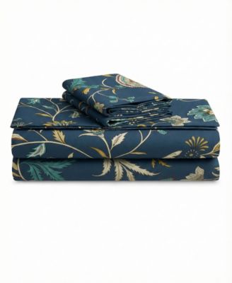 Printed 300 Thread Count Cotton Deep Pocket 4-Piece Sheet Set, Queen