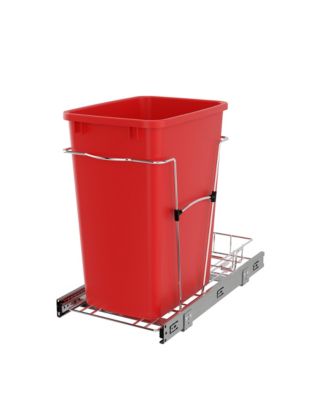 Pullout Trash Can 35 qt. for Kitchen Cabinets, Red, RV-12KD-16C-S
