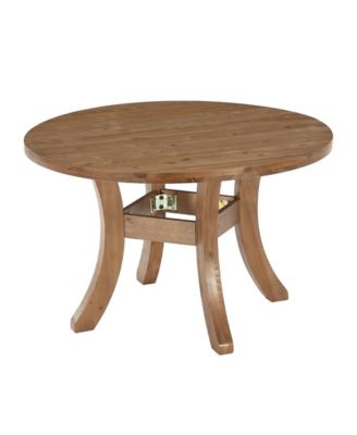 Round Wood Dining Table with Unique Curved Legs for Home Dining Room