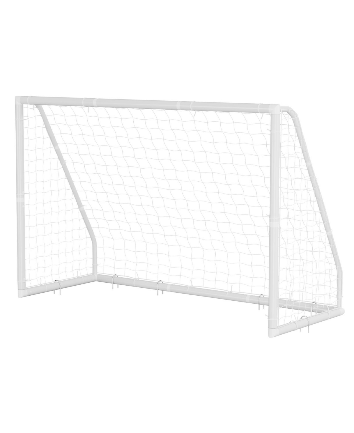 Sugift 10 x 6.5 Ft Pvc Soccer Goal for Backyard with High-Strength Pe Net Target and Cones for Training - White