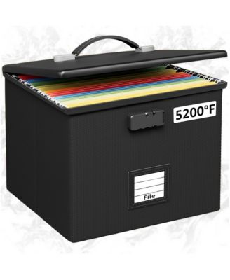 Fireproof Document Box Portable Waterproof Locking File Organizer With Handle