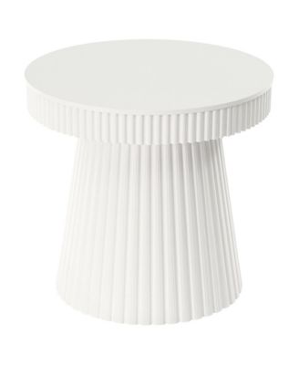 Round Dining Table with Modern Fluted Pedestal Base for Kitchen and Home