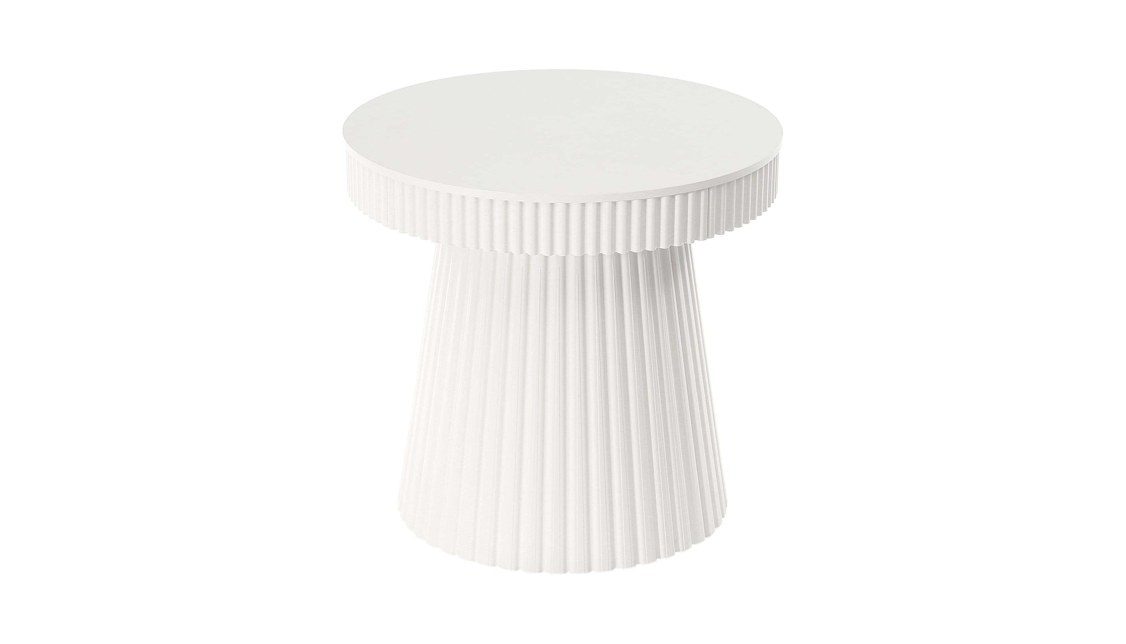 Slickblue Round Dining Table with Modern Fluted Pedestal Base for Kitchen and Home