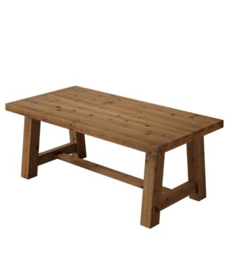 Farmhouse Style Solid Wood Dining Table for 4 to 6 People Rectangular Design