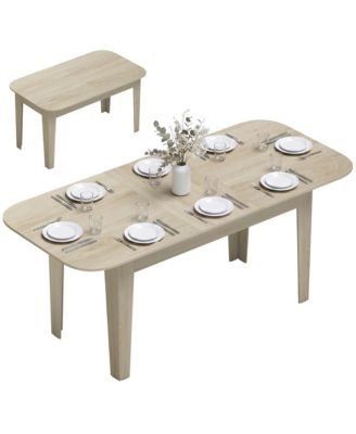 Extendable Oval Dining Table for 4-6 Round Edges
