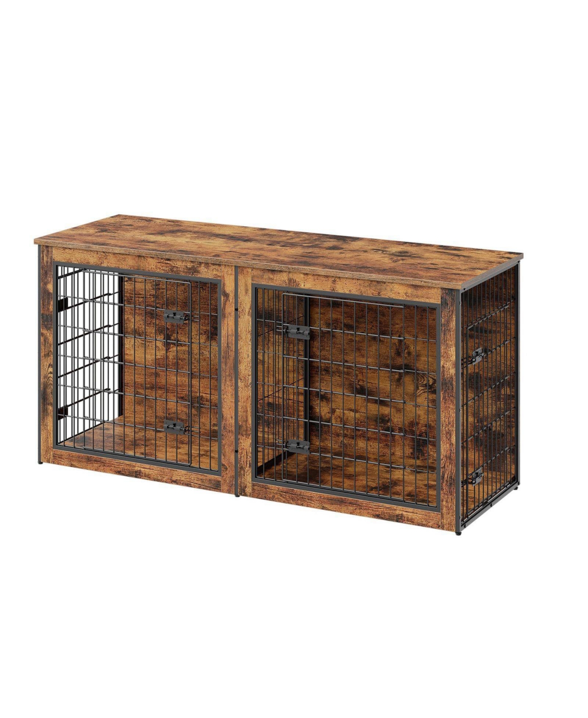 Slickblue Large Dog Crate Cabinet with Divider for Two Dogs and Indoor Pet Space