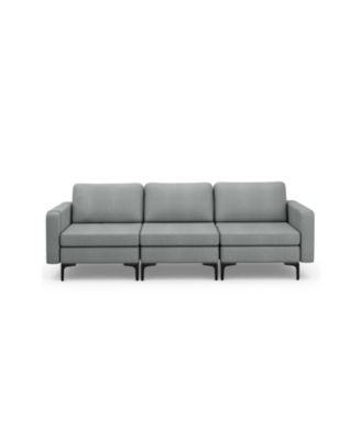 Convertible Sectional Sofa with Magazine Storage Pockets