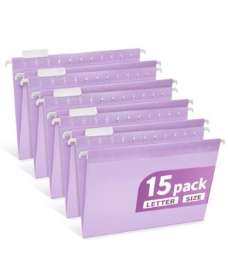 Pastel Hanging File Folders Letter Size Durable Plastic Color Coded Organization