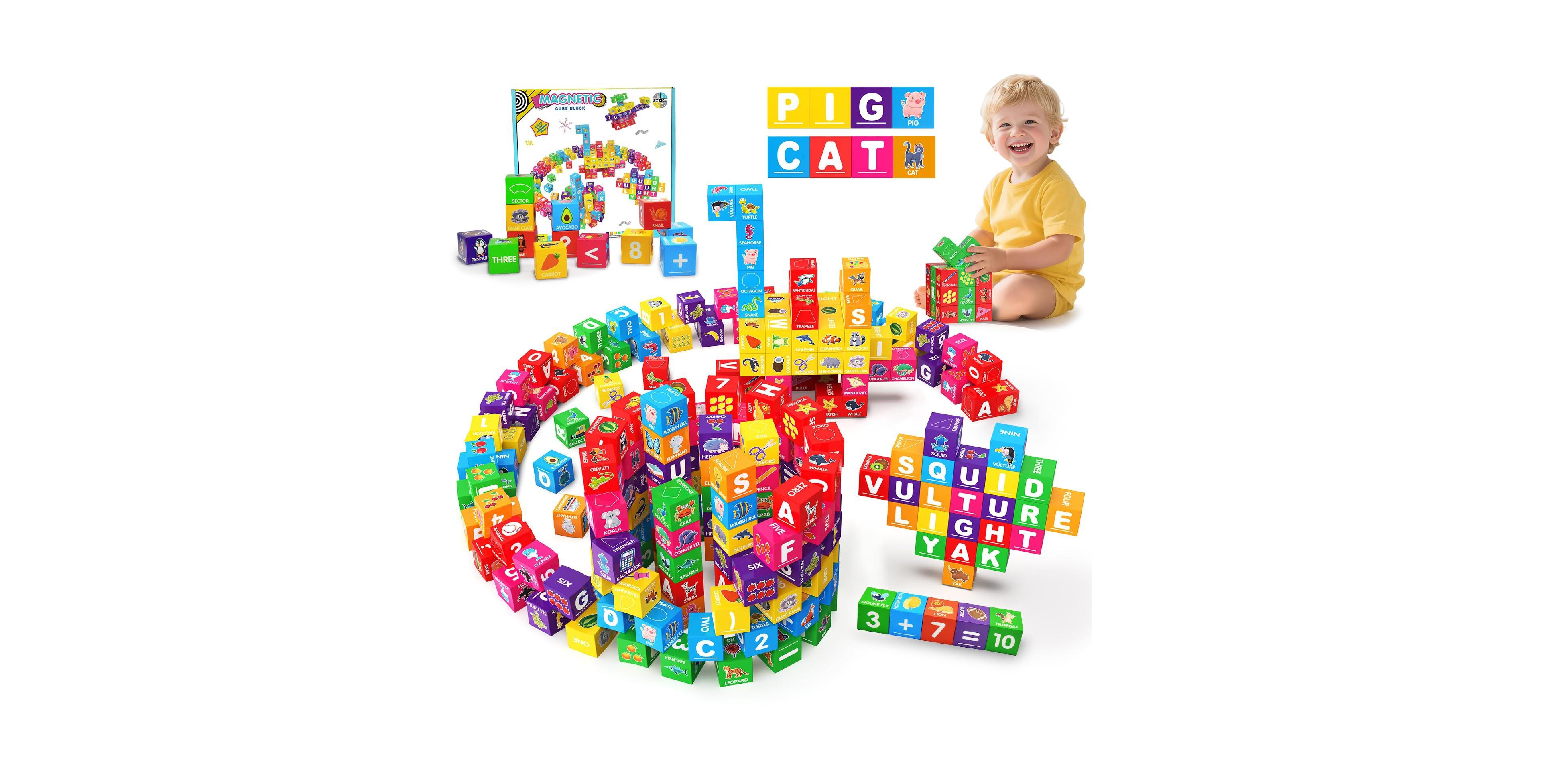 Gnuadz Magnetic 36-Piece Building Blocks, Ages 1-3