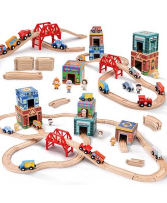 Wooden Town Railway Track Set