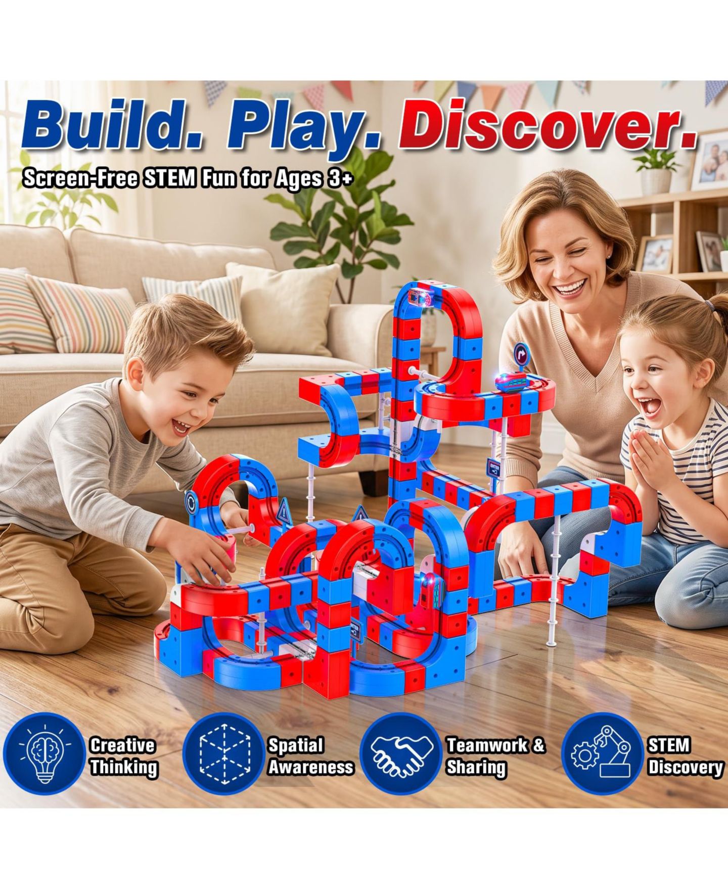 Аккумуляторная электрическая железная дорога Gnuadz с 3D-треком, цвет: Разноцветный — фото 5