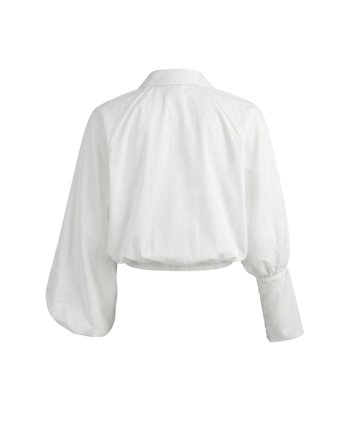 Женская блузка Modenaire Button-Front Cropped Long-Sleeve — фото 5