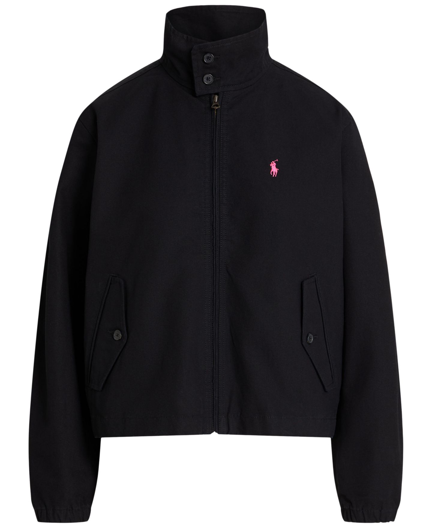 Женская хлопковая куртка Polo Ralph Lauren Pink Pony из канвы, цвет: Чёрный — фото 1