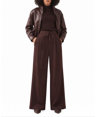 Women's Satin Pleated Wide-Leg Trousers