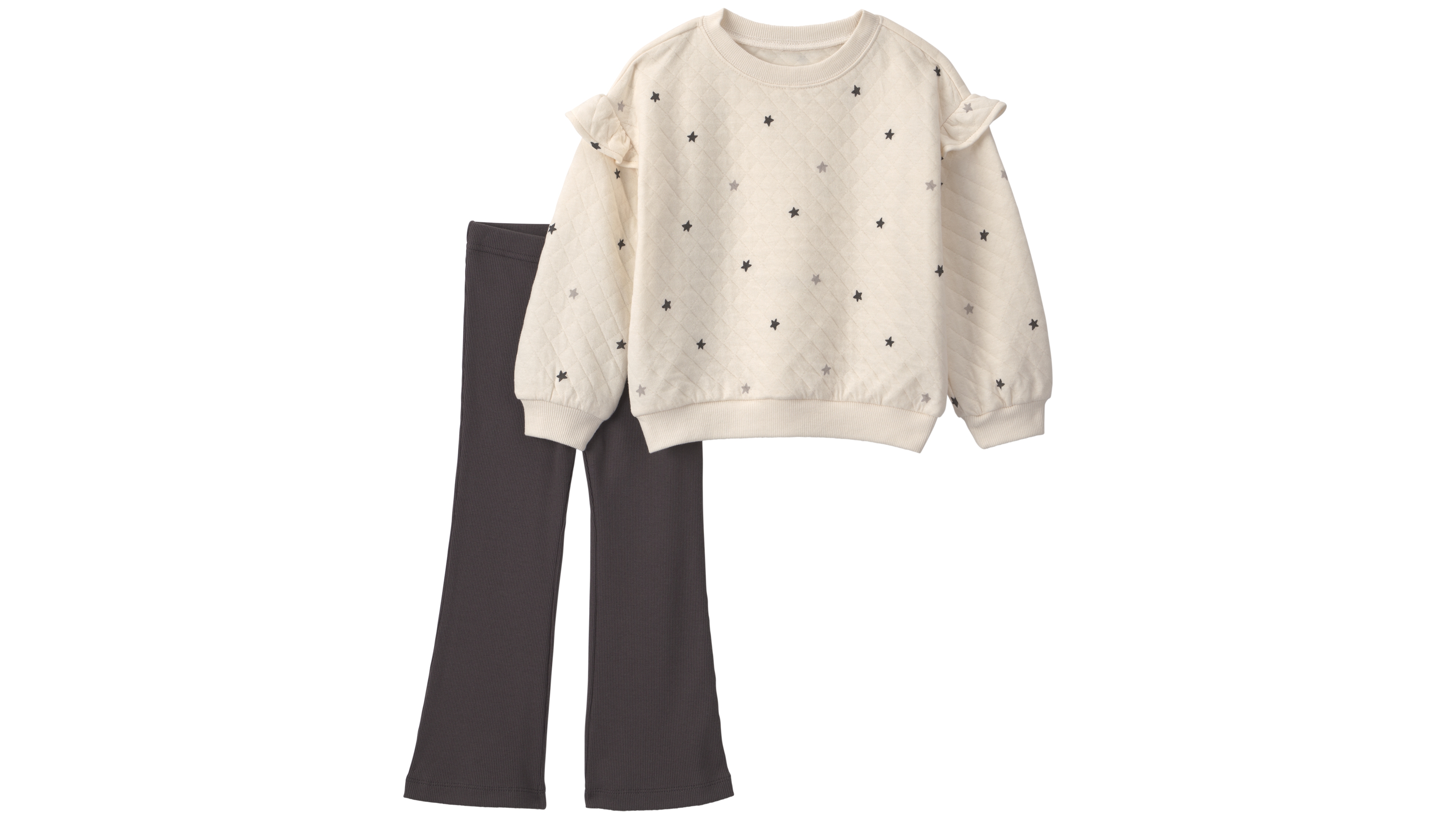 Carter's Baby Girls' Star Print Puff-Sleeve Long-Sleeve Top and Pants, 2-Piece Set