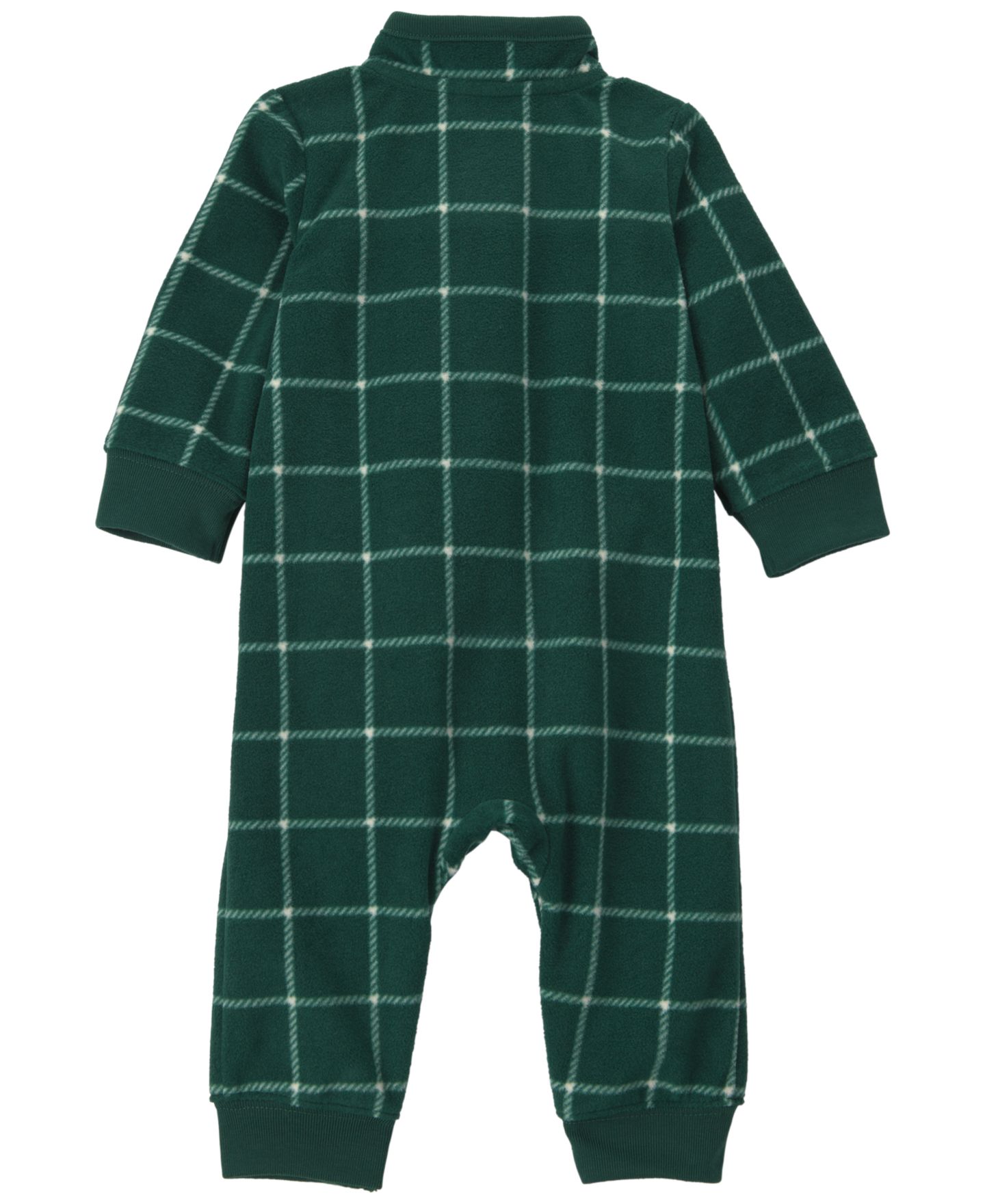 Комбинезон Carter's Windowpane-Plaid Long-Sleeve with Quarter Zip для мальчиков-малышей, цвет: Зелёный — фото 2