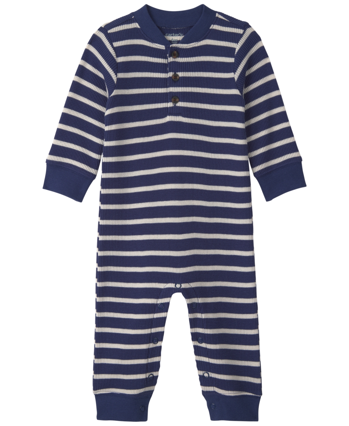 Carter's Baby Boys' Thermal Striped Jumpsuit
