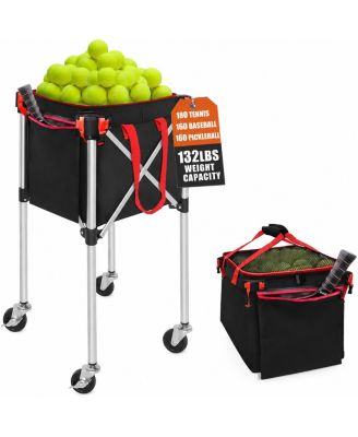 Foldable Multi Sport Ball Hopper Cart Large Capacity With Wheels