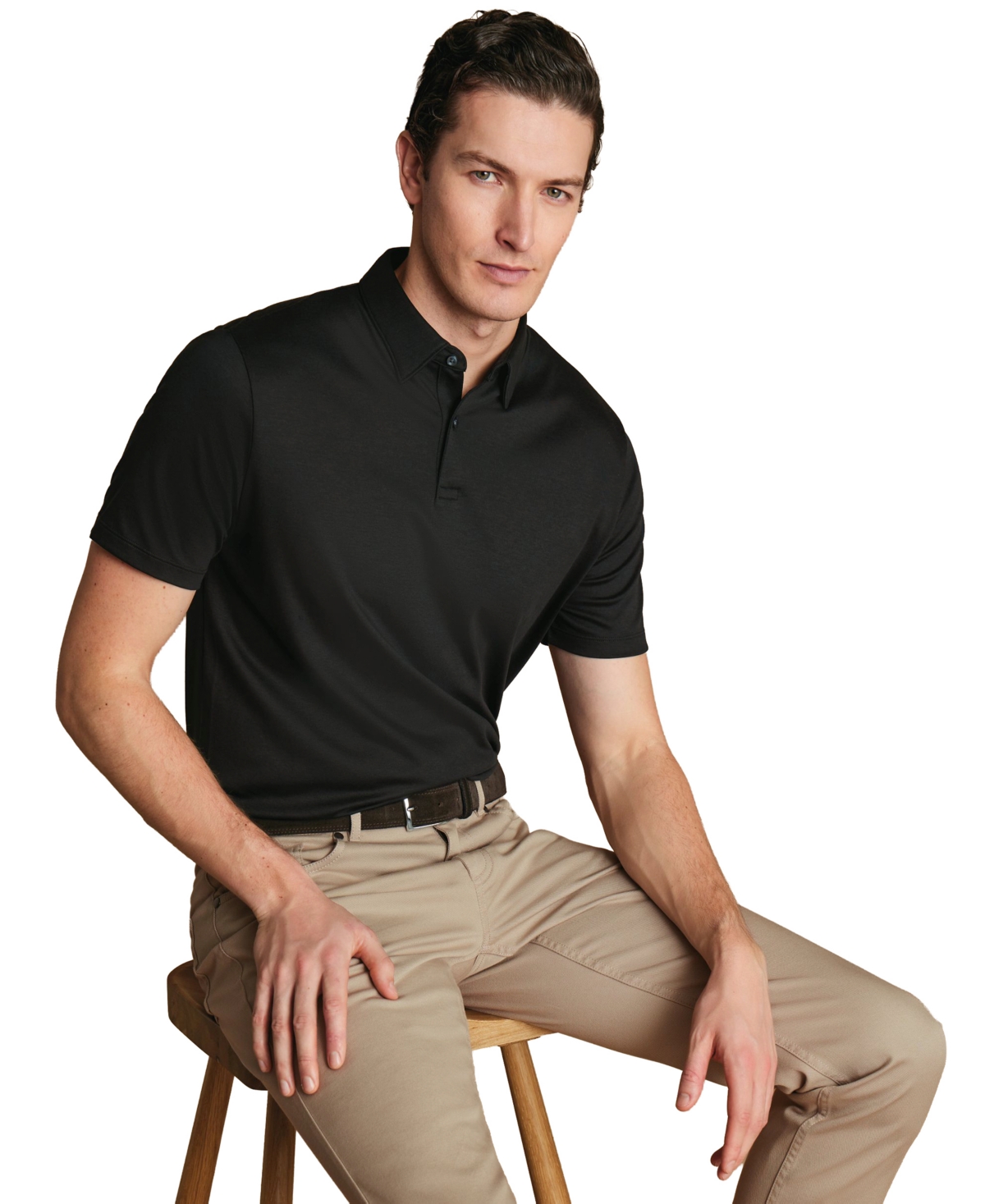 Charles Tyrwhitt Men's Short-Sleeve Regular-Fit Polo Shirt