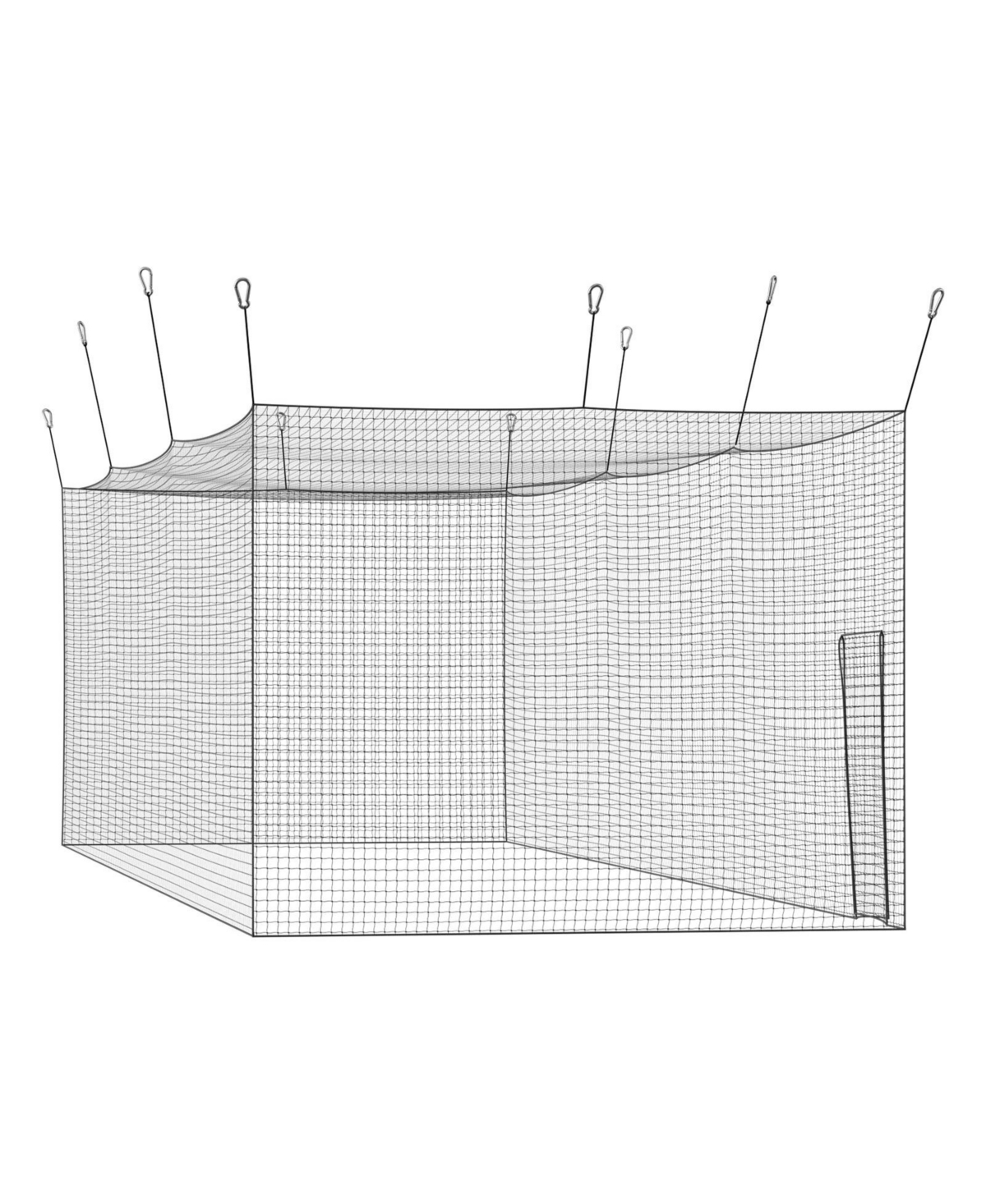 Sugift 41.7 x 12.8 x 10.1 Ft Baseball Batting Cage Net with 30-Ply Knotted Hdpe for Indoor Outdoor