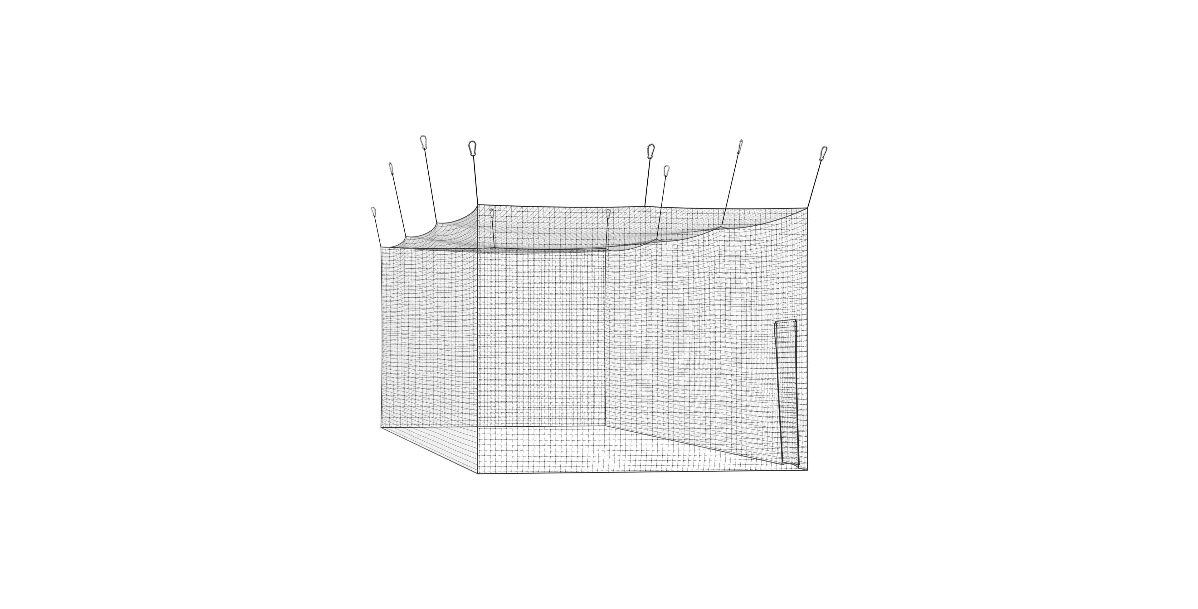 Sugift 41.7 x 12.8 x 10.1 Ft Baseball Batting Cage Net with 30-Ply Knotted Hdpe for Indoor Outdoor