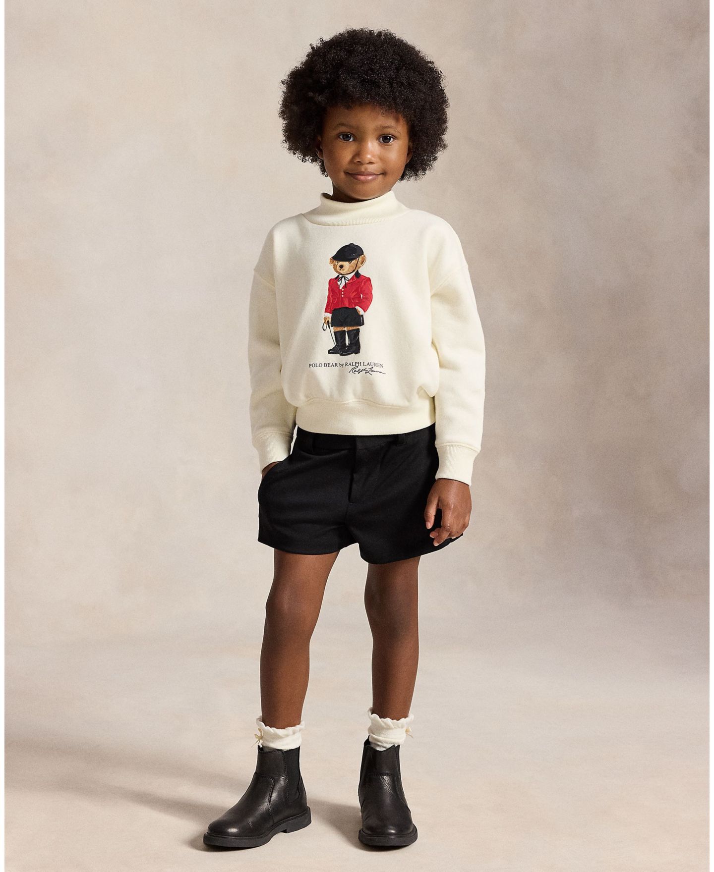 Детский флисовый свитшот Polo Ralph Lauren Polo Bear прямого кроя, 2T-6X, цвет: Кремовый — фото 6