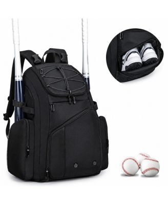 Baseball Softball Bag with Shoe Compartment Holds 4 Bats