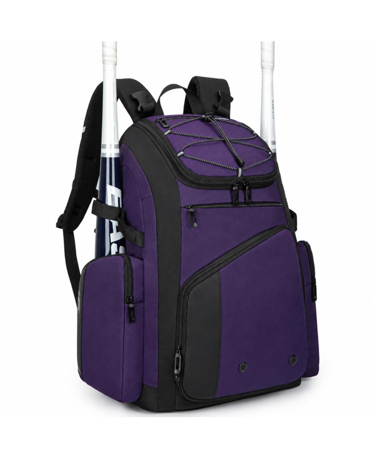 Peneyon Baseball Softball Bag with Shoe Compartment Holds 4 Bats - Purple