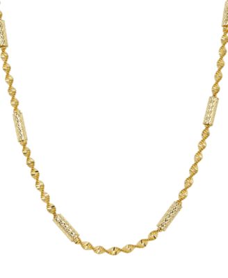 Silver Plated or 18k Gold Plated Brass Twisted Stationed Necklace