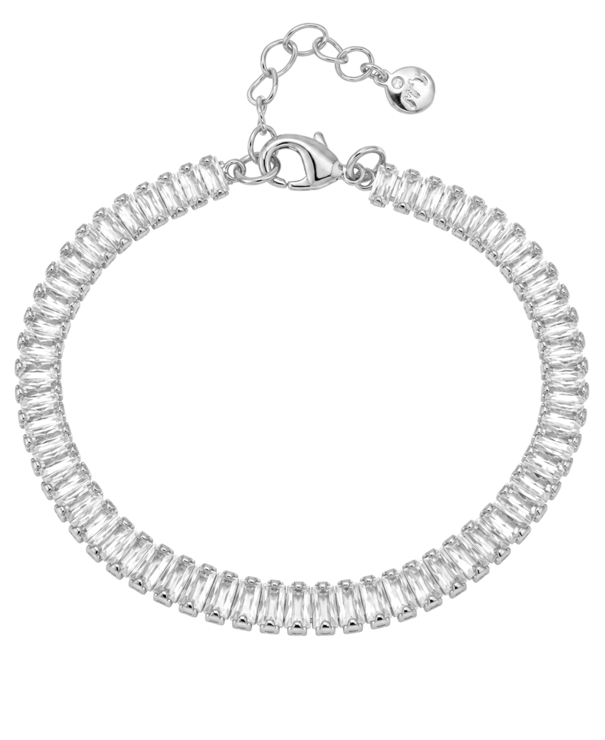 And Now This Cubic Zirconia Baguette Bracelet - Silver Plated Brass