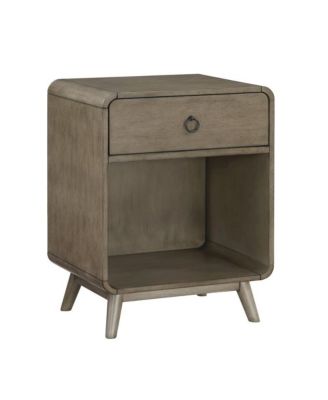 Gray Wooden Nightstand - 1 Drawer Side Table for Bedroom Decor and Storage