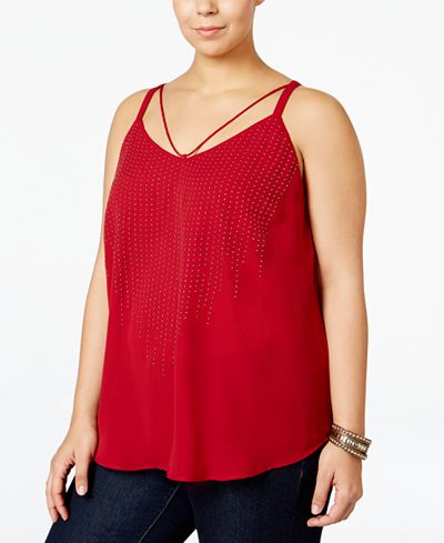 mblm by Tess Holliday Trendy Plus Size Embellished Shell