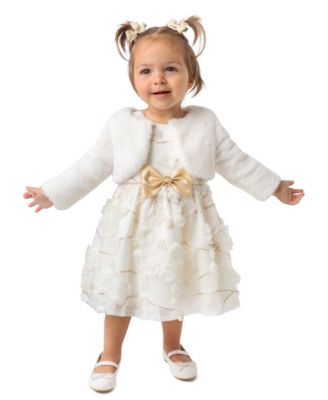 Baby Girls' Floral Soutache Fit & Flare Dress and Jacket, 2-Piece Set