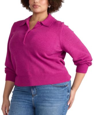 Plus Size Soft Spun Polo Sweater