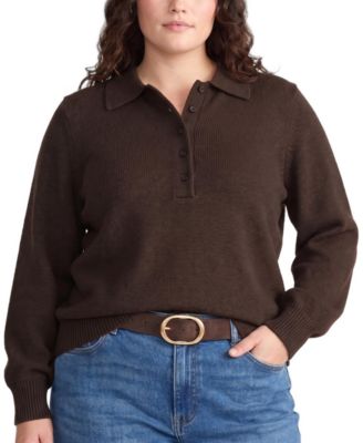Plus Size Soft Spun Polo Sweater