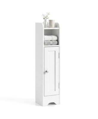 7.5 in Slim Bathroom Corner Cabinet with 2 Adjustable Shelves